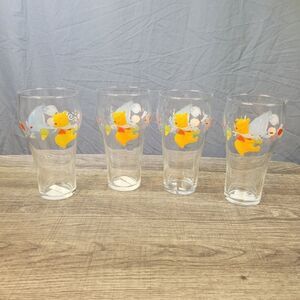 Disney Winnie The Pooh And Eeyore Bell Shape‎ Drinking Glass Set